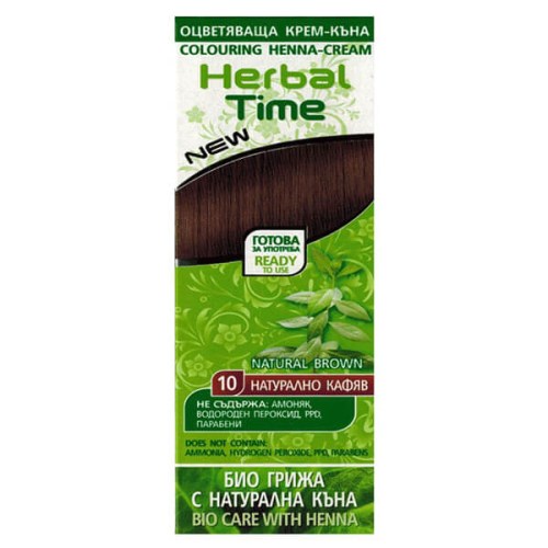 Herbal Time Henna přírodní barva na vlasy 10 Přírodní hnědá 75 ml