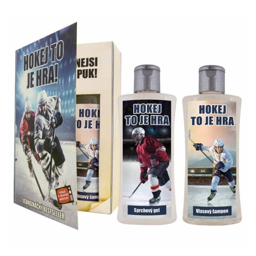 Kosmetická sada kniha pro hokejistu - sprchový gel 250 ml a šampon 250 ml