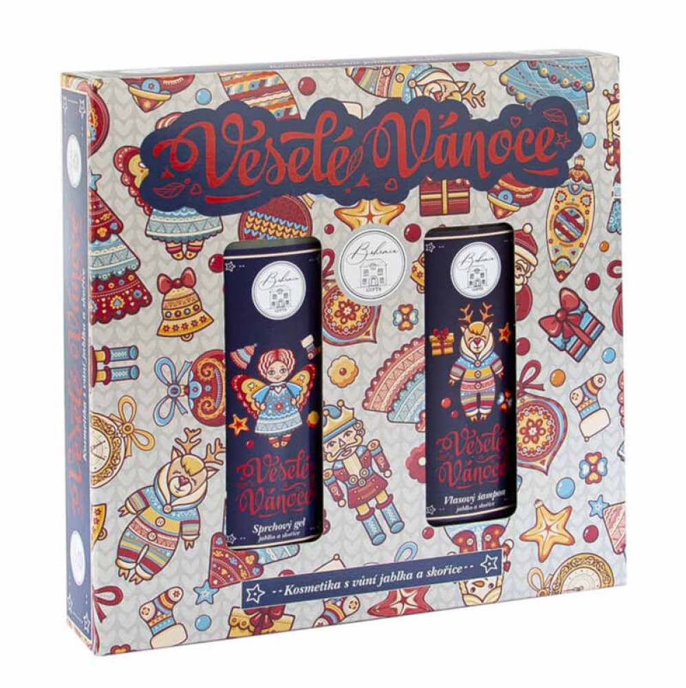 Kosmetická sada Veselé Vánoce sprchový gel 250 ml a vlasový šampon 250 ml