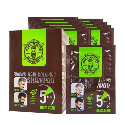 Mens Master Professional barvící šampon hnědá barva na vlasy 10 x 25 ml