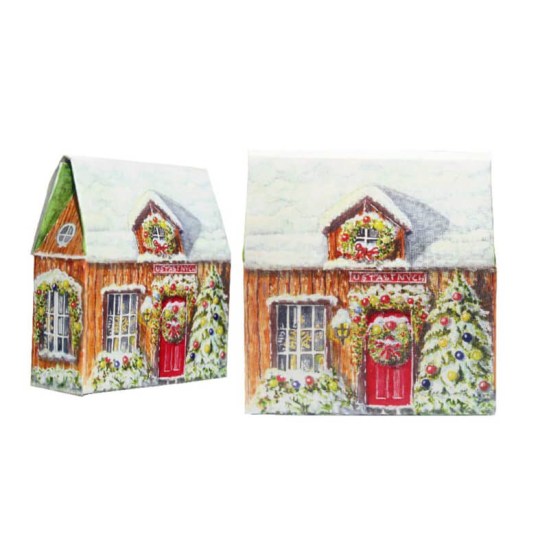 Mýdlový vánoční domek - tuhé mýdlo 80 g s vůní jablka a skořice